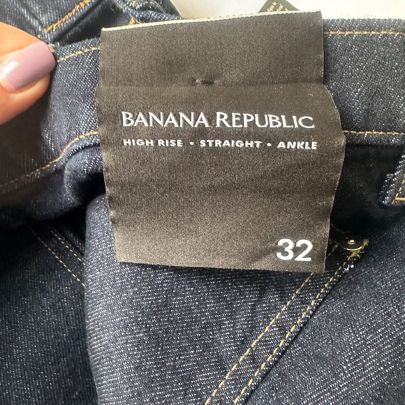 Banana Republic Straight-Fit  Jeans Women High Rise Patch Pocket Size 32 - Picture 13 of 14